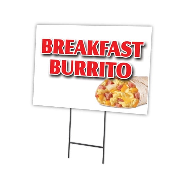 Signmission Breakfast Burrito Yard Sign & Stake outdoor plastic coroplast window, C-1824 Breakfast Burrito C-1824 Breakfast Burrito - main